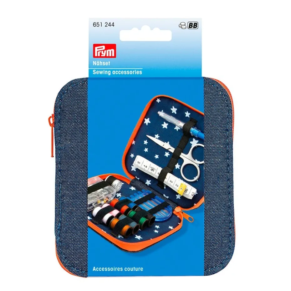 Prym Sewing kit Sysett – Denim m/oransje glidelås