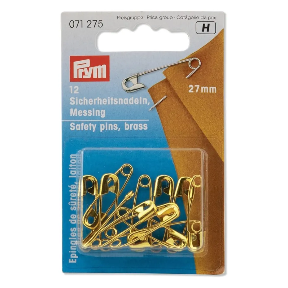 Prym sikkerhetsnåler 27mm – Gull – 12stk