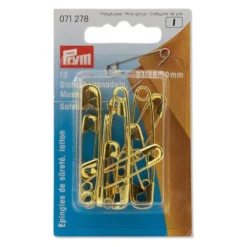 Prym sikkerhetsnåler 27/38/50mm – Gull – 12stk