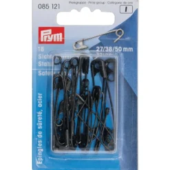 Prym Sikkerhetsnåler 27/38/50mm – Sort – 18stk