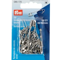 Prym Sikkerhetsnåler 19-50mm – 36stk – Sølv