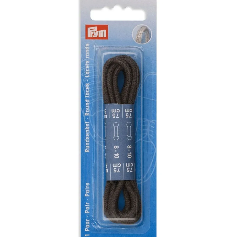Prym Skolisse – Rund 3mm 75cm Mørk Grå – 2stk