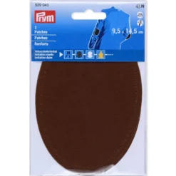 Prym Strykelapp imitert semsket skinn 2stk – Mørk Brun