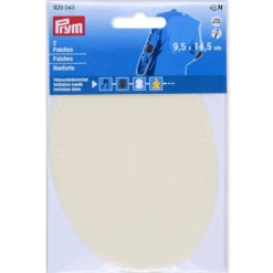 Prym Strykelapp imitert semsket skinn 2stk – Offwhite
