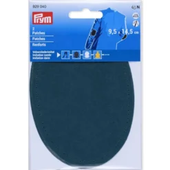 Prym Strykelapp imitert semsket skinn 2stk – Petrol