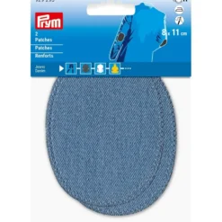 Prym Strykelapp Jeans/Denim – 8x11cm 2stk – Lys blå/blå