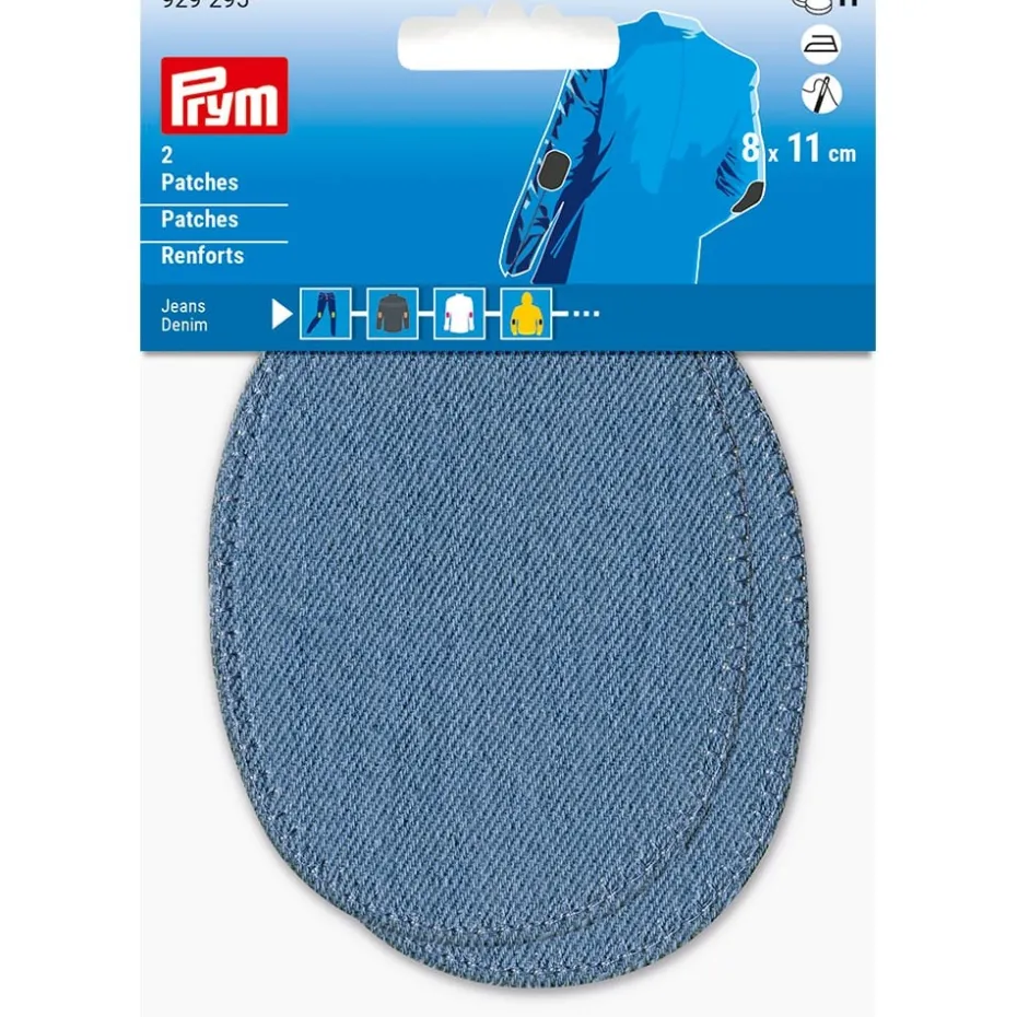 Prym Strykelapp Jeans/Denim – 8x11cm 2stk – Lys blå/blå