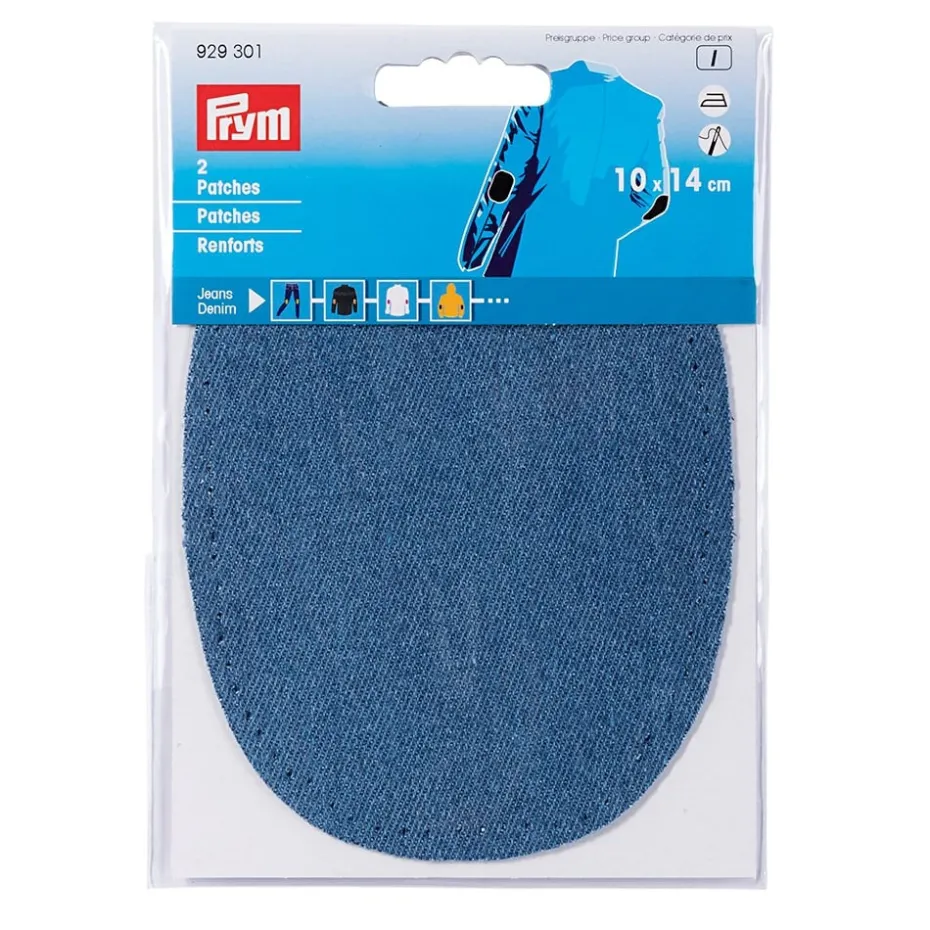 Prym Strykelapp Jeans/Denim – 10x14cm 2stk – Medium blå
