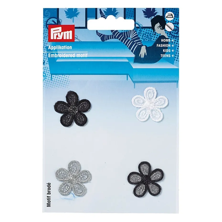 Prym Strykemerke – Blomster sort/lys