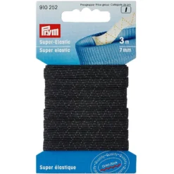 Prym Super Elastisk strikk – 3m 7mm – Sort