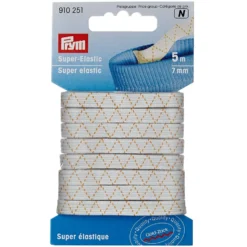 Prym Super Elastisk strikk – 5m 7mm – Hvit