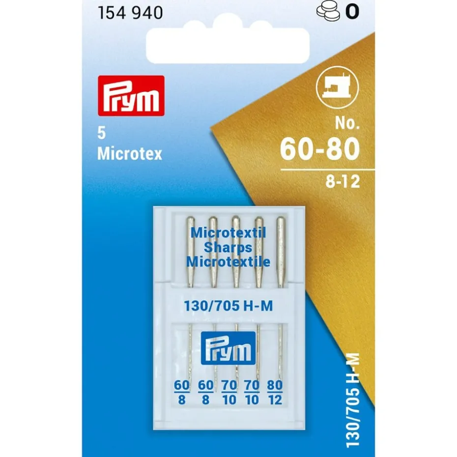 Prym Symaskinnåler 5stk – Microtex 130/705 – 60-80