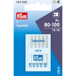 Prym Symaskinnåler 5stk – Topstitch/Metallic 130 – 80-100