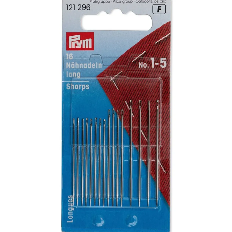 Prym Synåler Håndsøm Sharps 16stk – No.1-5 – Sølv