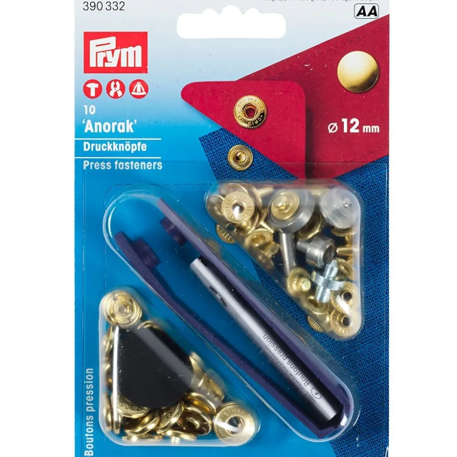 Prym Trykknapper Anorak 12mm – 10stk – Gull