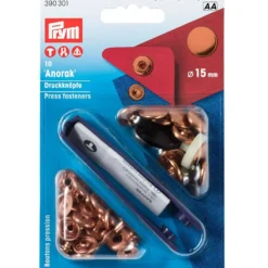 Prym Trykknapper Anorak 15mm – 10stk – Kobber