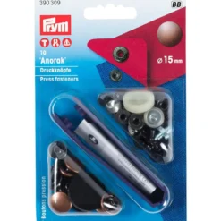 Prym Trykknapper Anorak 15mm – 10stk – Antikk kobber