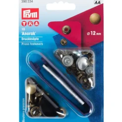 Prym Trykknapper Anorak 12mm – 10stk – Antikk messing