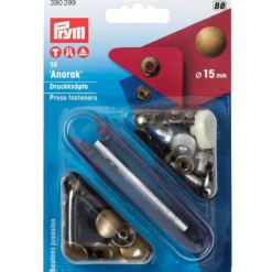 Prym Trykknapper Anorak 15mm – 10stk – Antikk