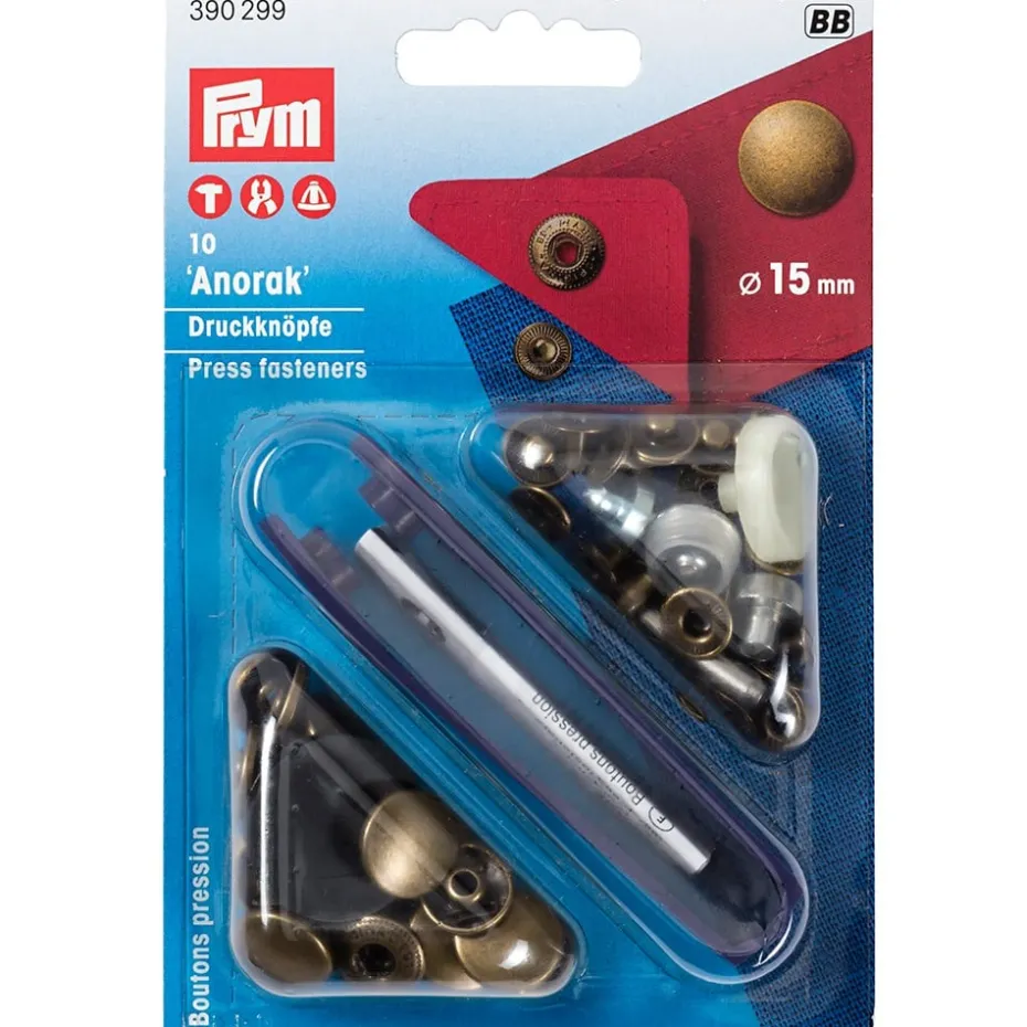 Prym Trykknapper Anorak 15mm – 10stk – Antikk