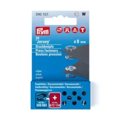Prym Trykknapper Jersey 8mm – 20stk – Sølv