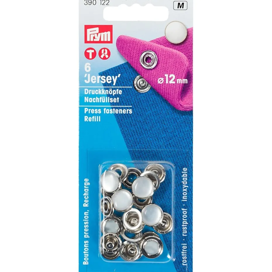 Prym Trykknapper Jersey 12mm – 6stk – Perlemor