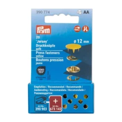 Prym Trykknapper Jersey 12mm – 20stk – Gul