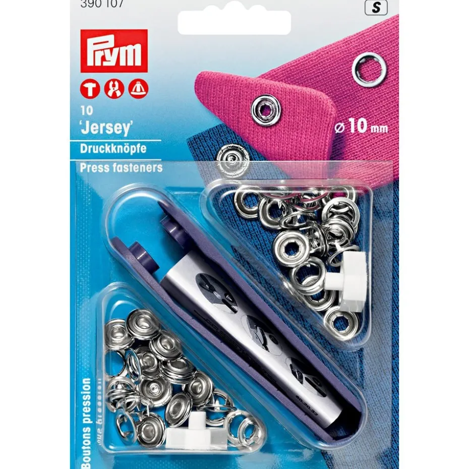 Prym Trykknapper Jersey 10mm – 10stk – Sølv