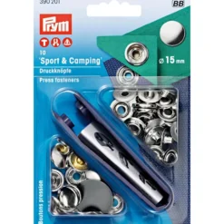 Prym Trykknapper Sport & Camping 15mm – 10stk – Sølv