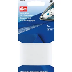 Prym Vlieselin Sømfix Oppleggingsbånd 38mm 5m – Hvit
