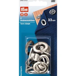 Prym Vrilås Turn Clasps 33mm – 4stk – Sølv