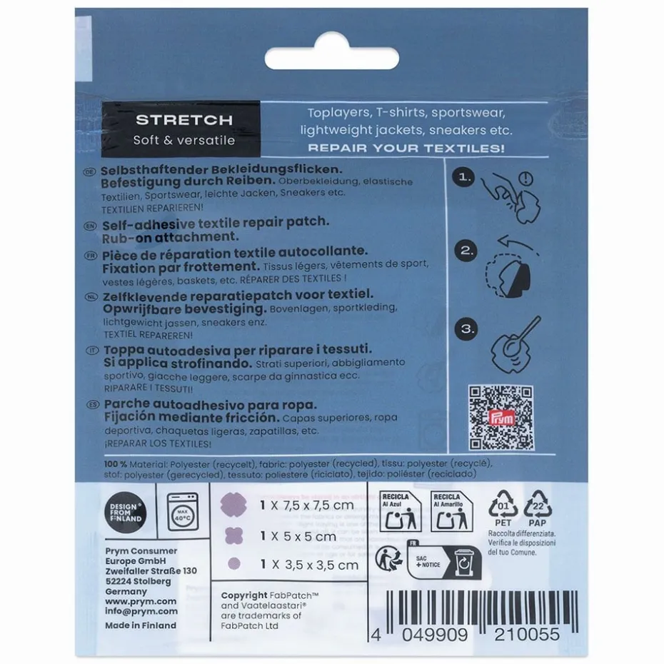 Prym x FabPatch Reparasjonslapp STRETCH – Lilla – 3stk