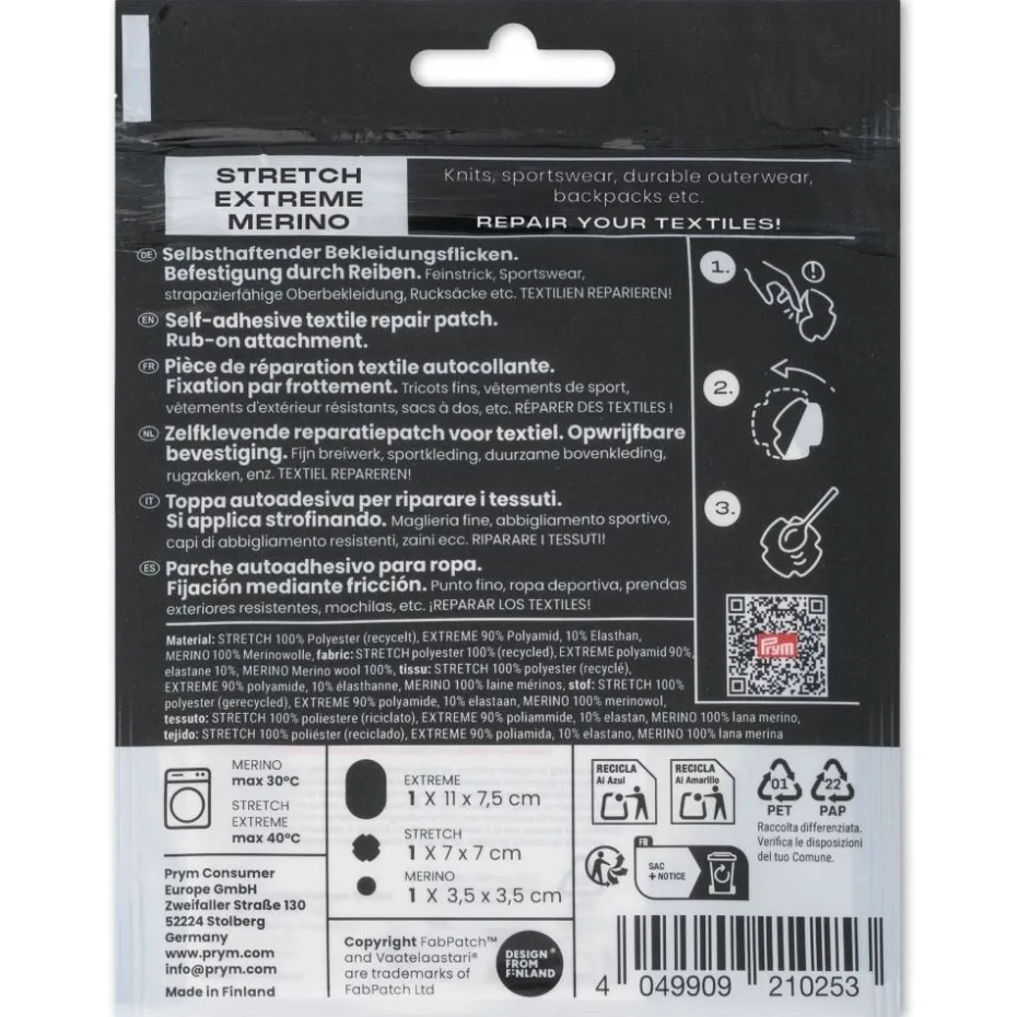 Prym x FabPatch Reparasjonslapp REPAIR KIT – Sort – 3stk