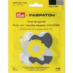 Prym x FabPatch Reparasjonslapp REFLECTIVE – Sort/grå – 3stk
