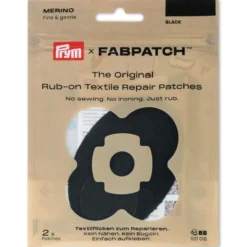 Prym x FabPatch Reparasjonslapp MERINO – Sort – 2stk