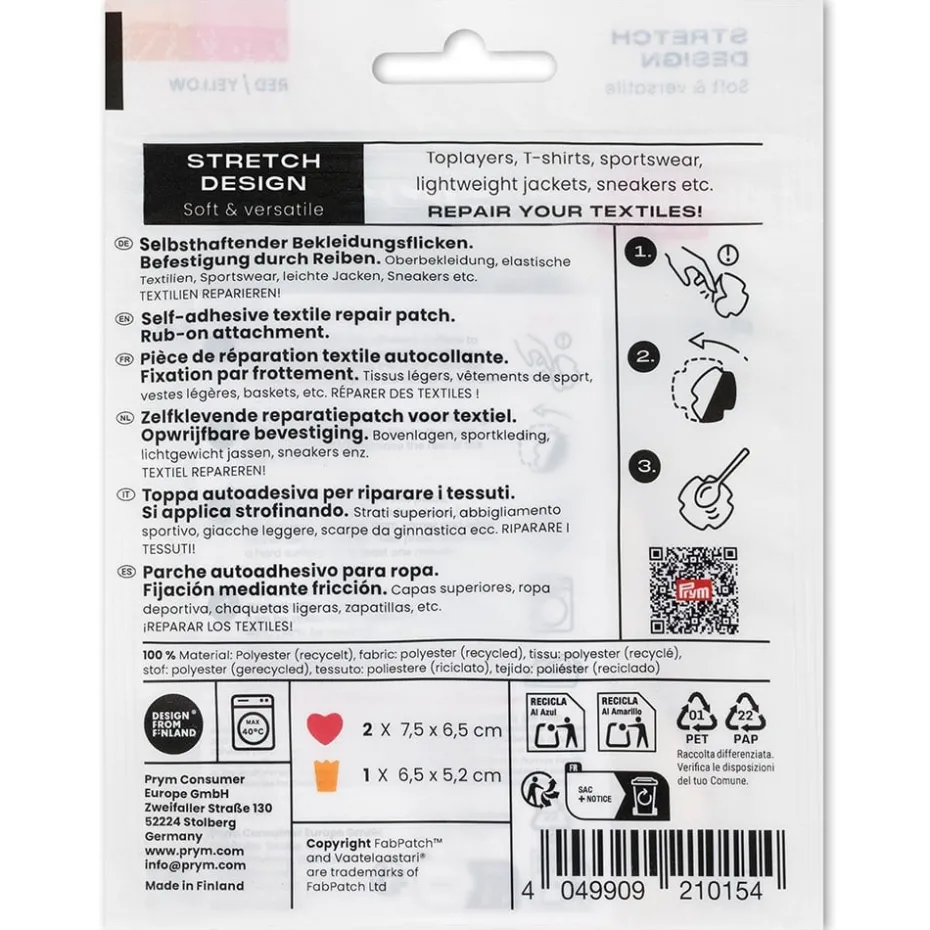 Prym x FabPatch Reparasjonslapp STRETCH Krone/hjerte – 3stk