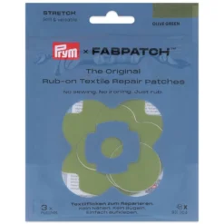 Prym x FabPatch Reparasjonslapp STRETCH – Olivengrønn – 3stk
