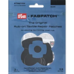 Prym x FabPatch Reparasjonslapp STRETCH – Sort – 3stk