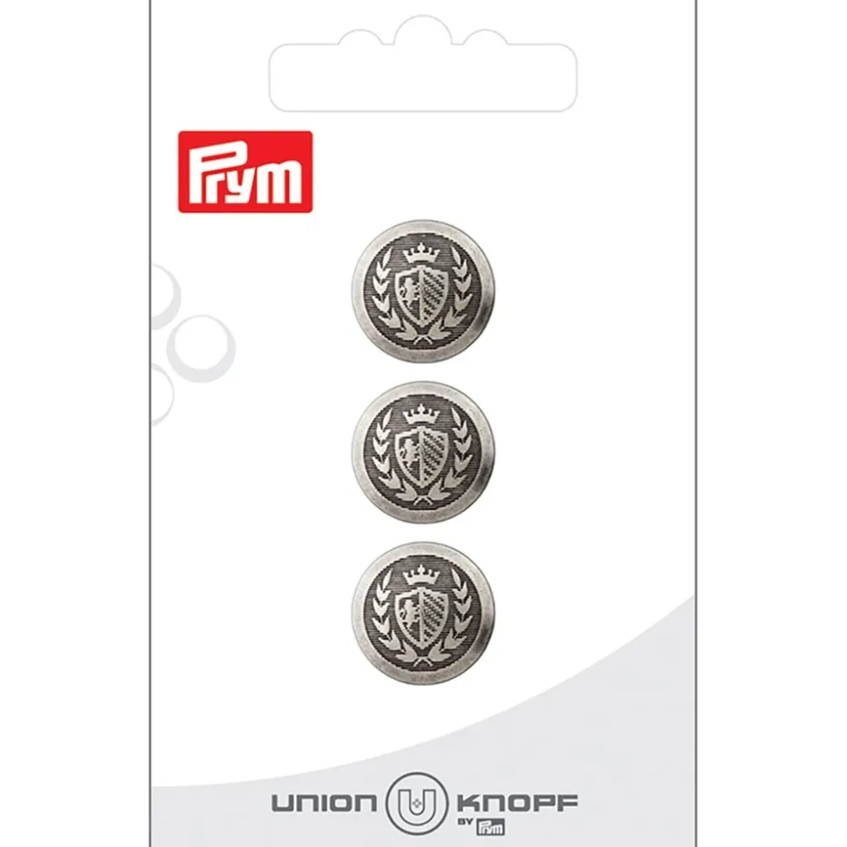 Prym Øyeknapper 453594 – 15mm 83 Antikk sølv – 3stk