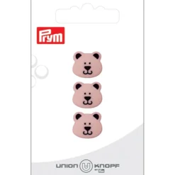 Prym Øyeknapper 453574 – 15mm BAMSE 46 Rosa – 3stk