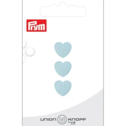 Prym Øyeknapper 23701 – 12mm Hjerte 64 Lys blå – 3stk