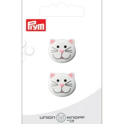 Prym Øyeknapper 450059 – 20mm KATT 12 Hvit – 2stk