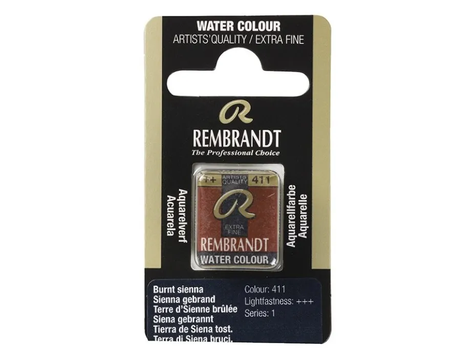 Rembrandt Akvarell Halfpan – 411 burnt sienna