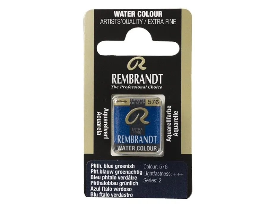 Rembrandt Akvarell Halfpan – 576 pthalo blue green