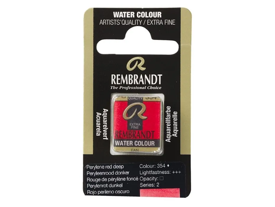 Rembrandt Akvarell Halfpan – 354 perylene red deep