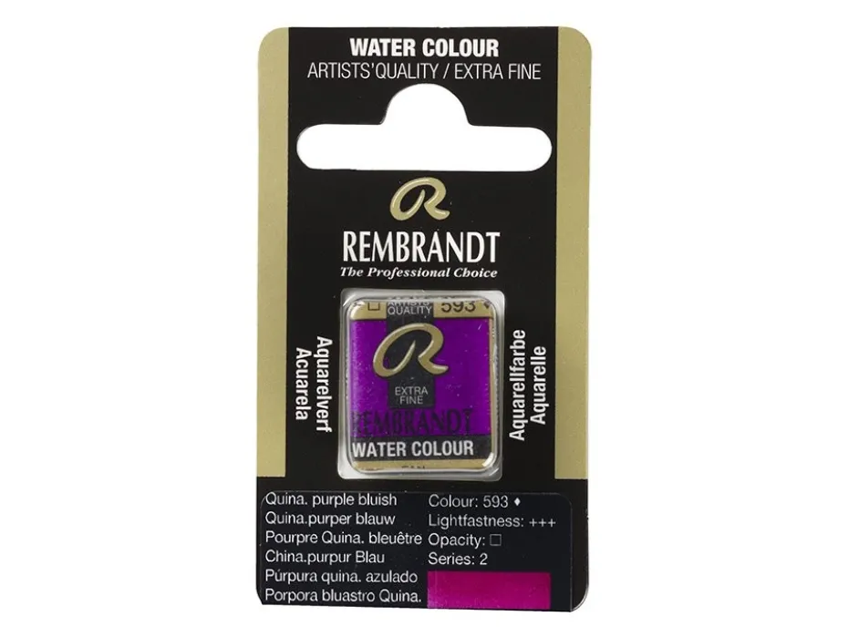 Rembrandt Akvarell Halfpan – 593 quinacridone purple bluish