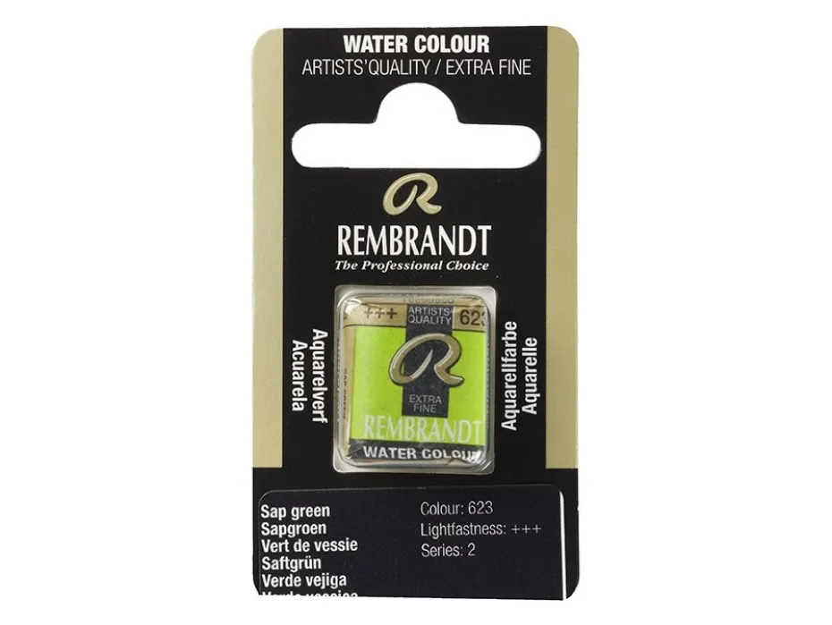 Rembrandt Akvarell Halfpan – 623 sap green