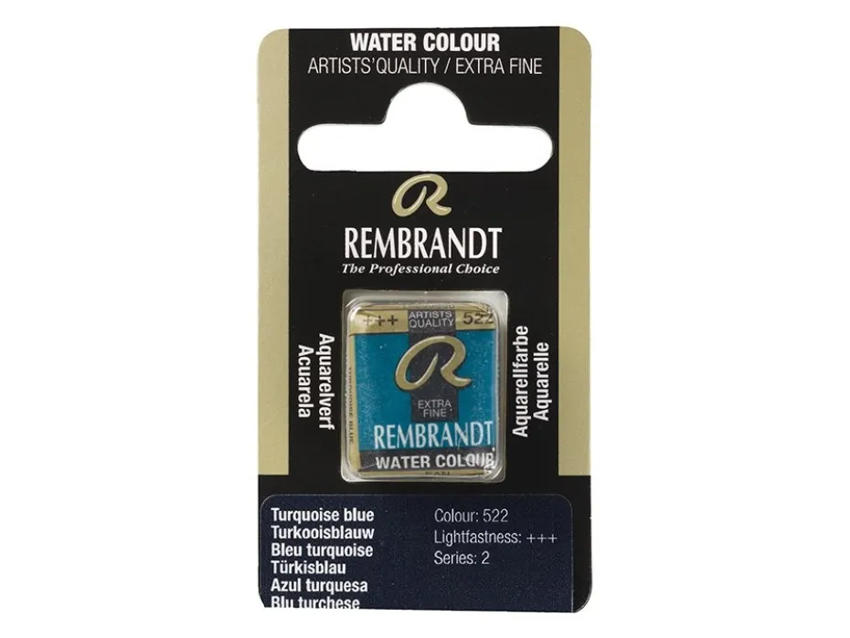 Rembrandt Akvarell Halfpan – 522 turquoise blue