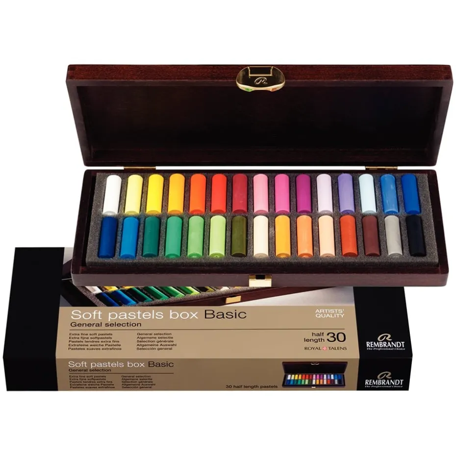 Rembrandt Soft Pastel Half Sett – Basic Box Half Sticks – 30