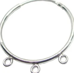 Ørering 20mm SØLV m/ 3hull for heng – 1par